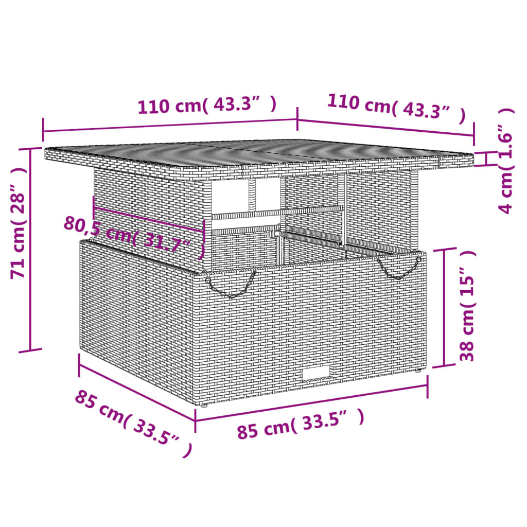 Tuinset Met Kussens Poly Rattan Zwart