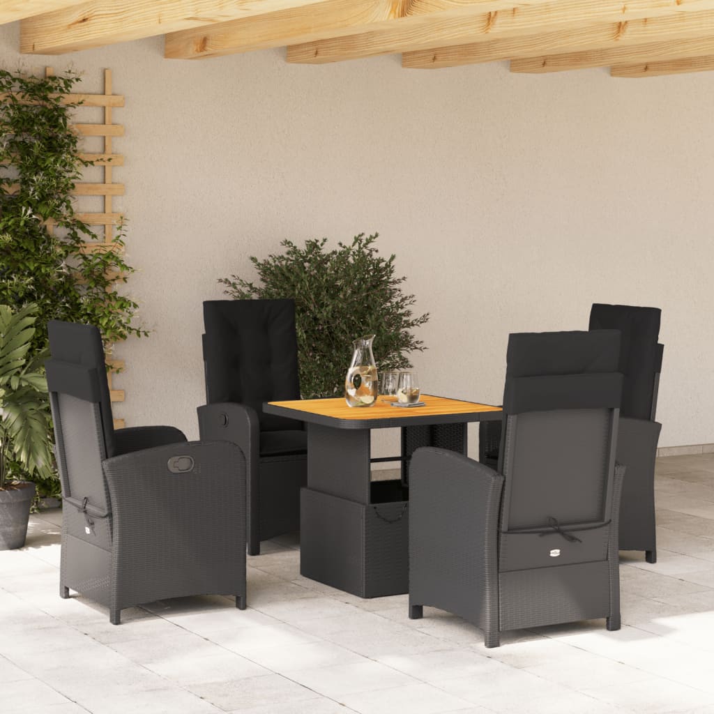 Tuinset Met Kussens Poly Rattan Zwart