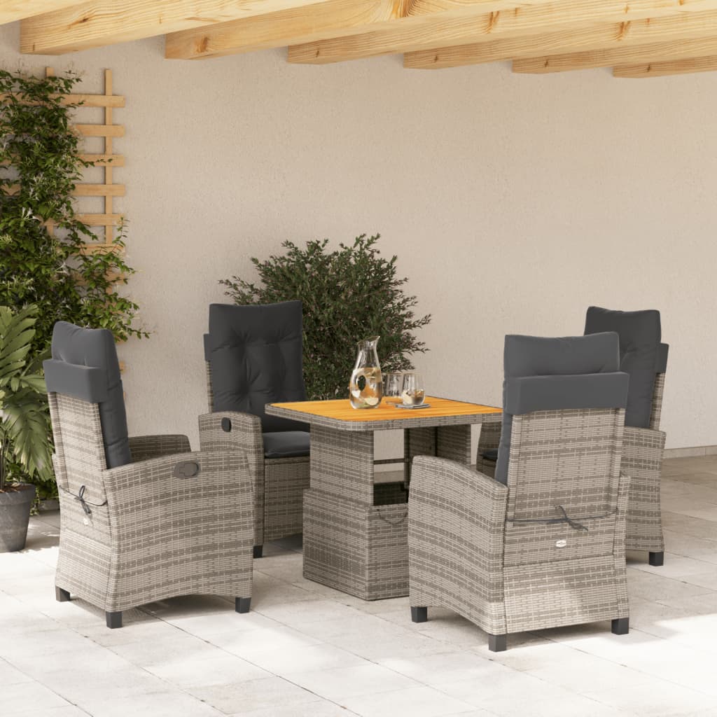 Tuinset Met Kussens Poly Rattan Grijs