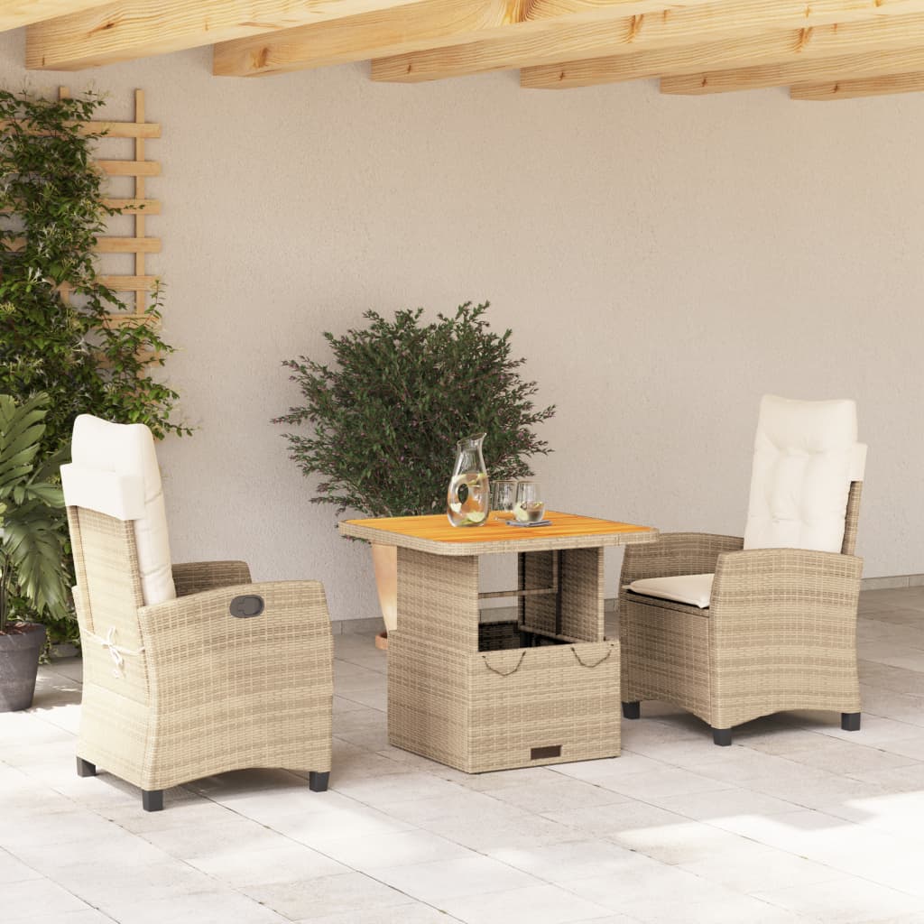 Tuinset Met Kussens Poly Rattan Beige