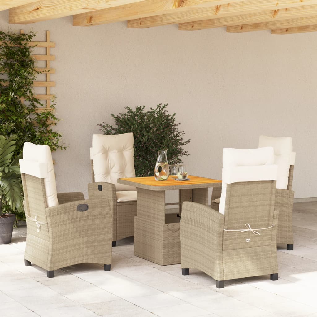 Tuinset Met Kussens Poly Rattan Beige