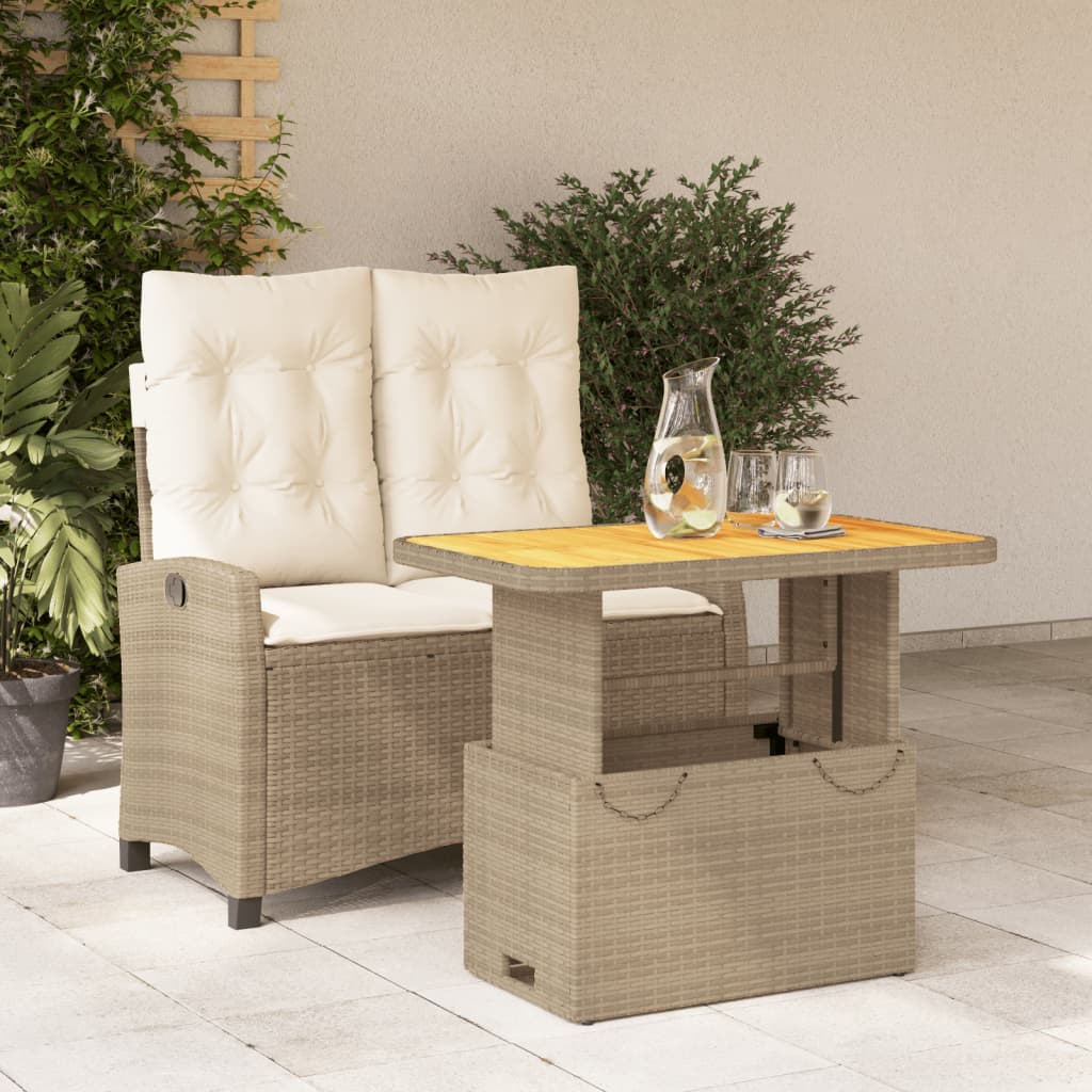 Tuinset Met Kussens Poly Rattan Beige