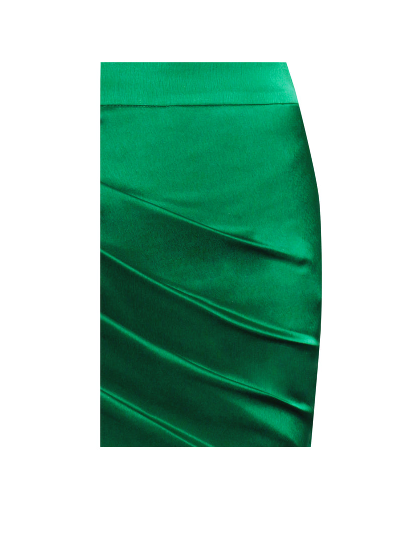 Rylie Emerald Green High Slit Satin Skirt – Miss Circle