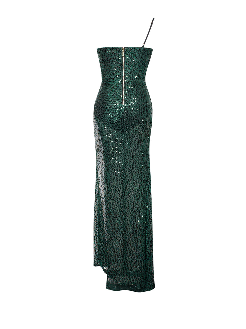Umme Sequin Emerald Green Gown – Miss Circle