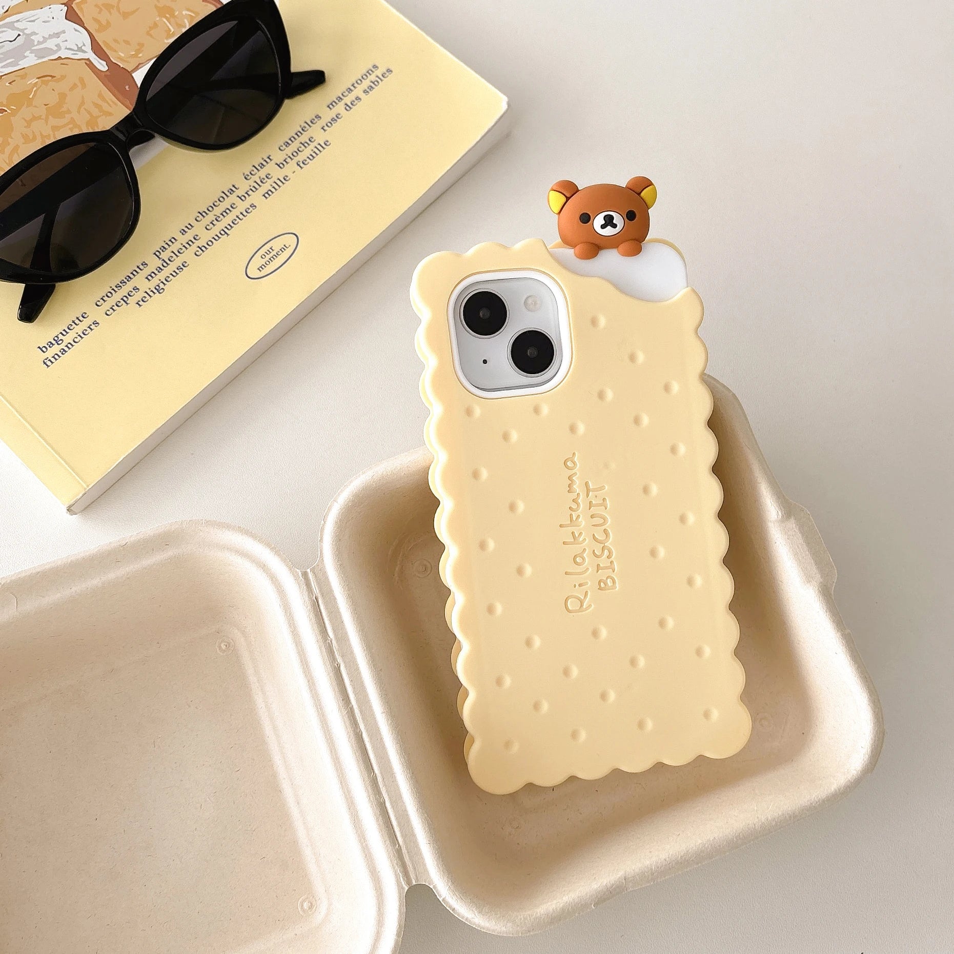 Sandwich Biscuit Bear Soft Silicone Phone Case For iPhone
