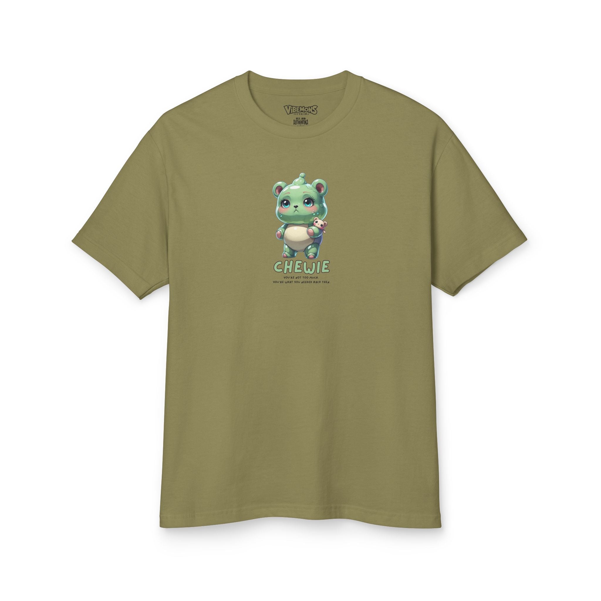 Chewie – Oversized Fade Army Green Gummy Bear Tee