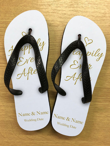 gold flip flops wedding