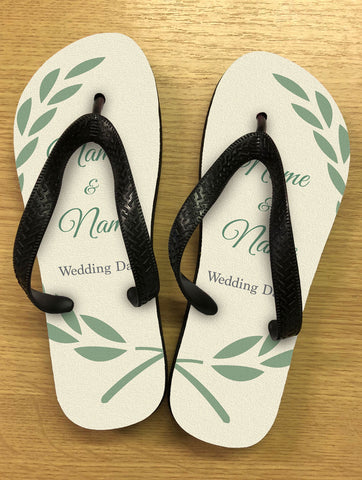 personalised bride flip flops