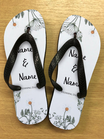 personalized wedding flip flops