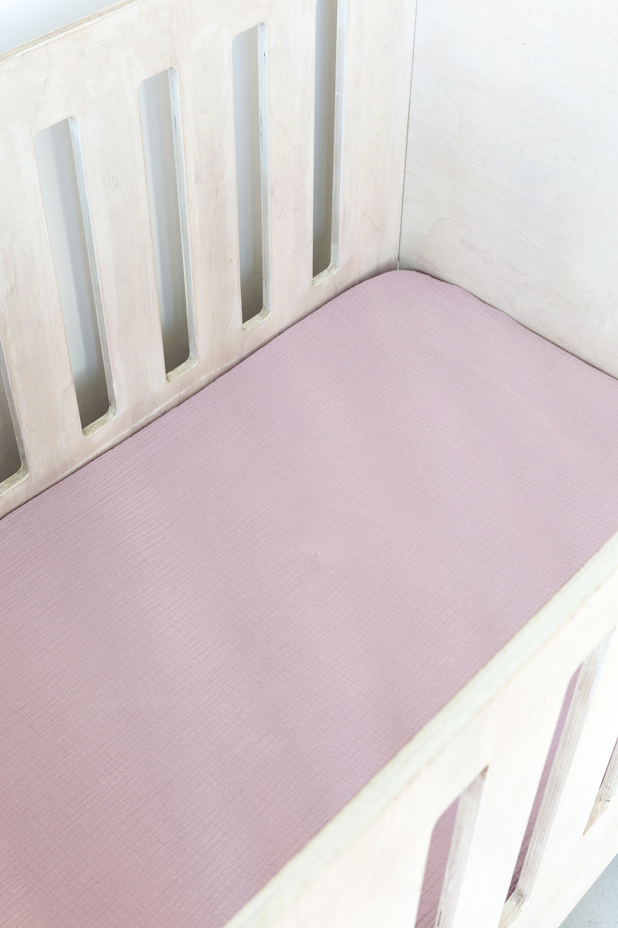 dusty pink cot sheet