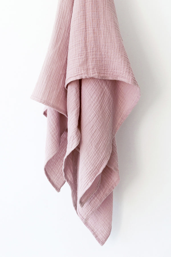 Dusty Pink Muslin Swaddle Blanket