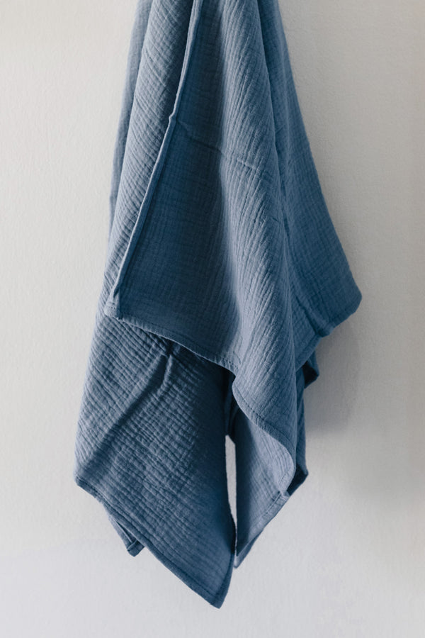 Arctic Blue Muslin Swaddle Blanket