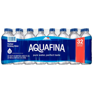 Aquafina Purified Bottled Drinking Water, 16.9 oz, 32 Pack Bottles - Veruca Valley Center
