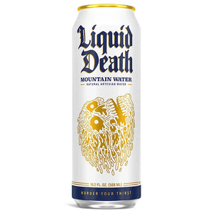 Liquid Death Mountain Water, 19.2 oz King Size Cans (8-Pack) - Veruca Valley Center