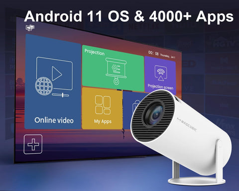 Image Mini projector with apps compatible with Android 11, OS and over 4000 other apps