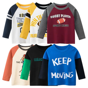 Letters Rugby Print Cotton Kids T-shirt - CnJ Deal