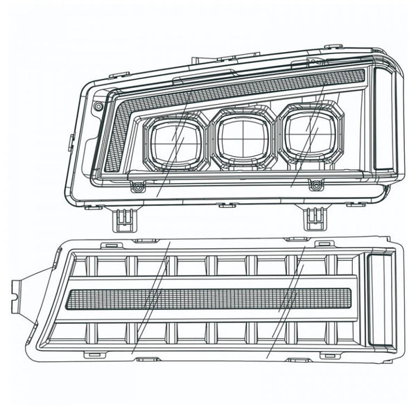 AlphaRex 2003 2004 2005 2006 Chevy Silverado Cateye NOVA-Series Projector Headlights Design