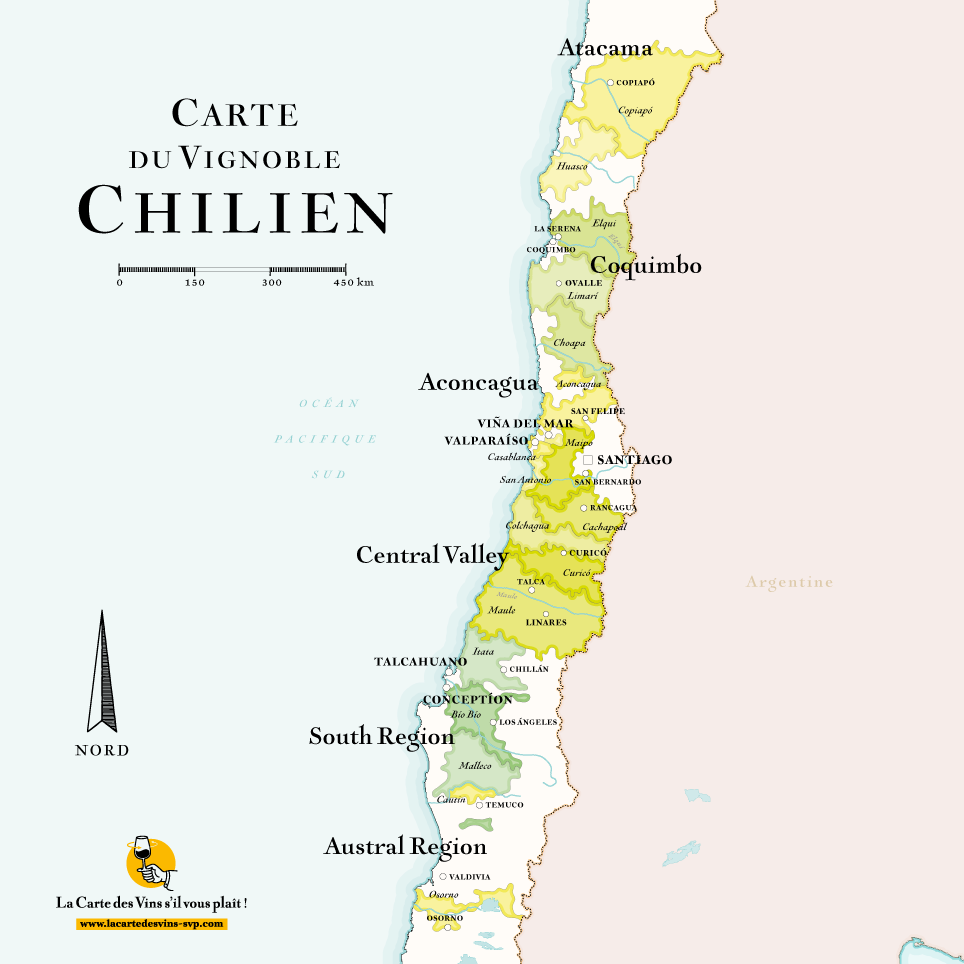 carte vins chili wine map