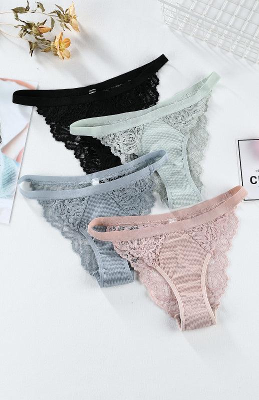 Women's Lace Panties Hipster Ladies Low Rise Full Briefs Lace Underwear