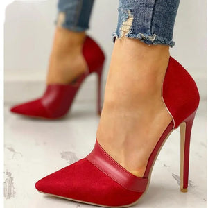 Sexy Thin High Pointed Toe Red Heels - Polished 24/7