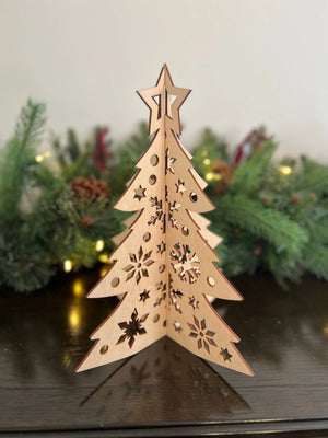 Laser Cut Wooden Christmas Tree | Snowflakes - pTree Shop