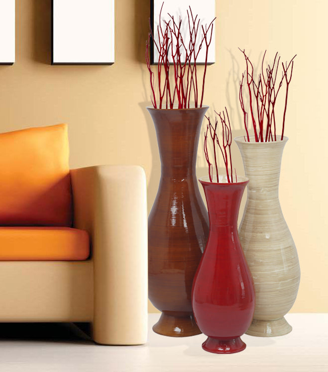 Tall Modern Handmade Bamboo Floor Vase Uniquewise