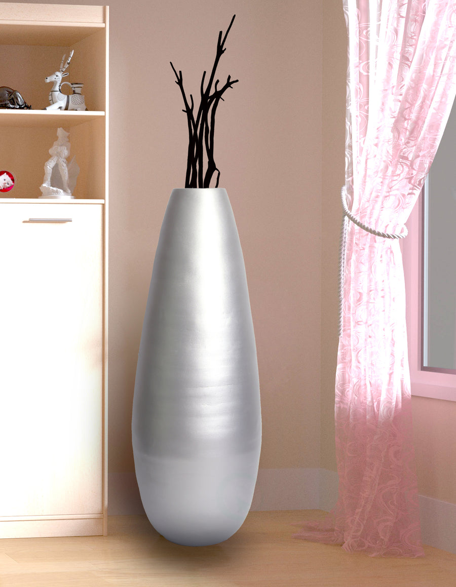 31 5 spun bamboo modern metallic tall floor vase