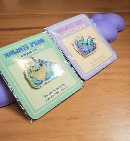 Pins packaged with backing cards