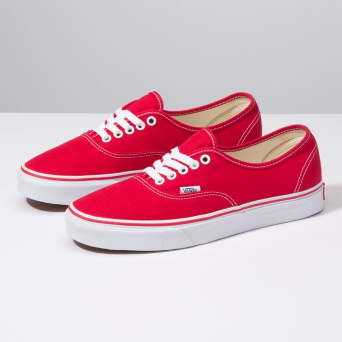 vans red authentic shoes