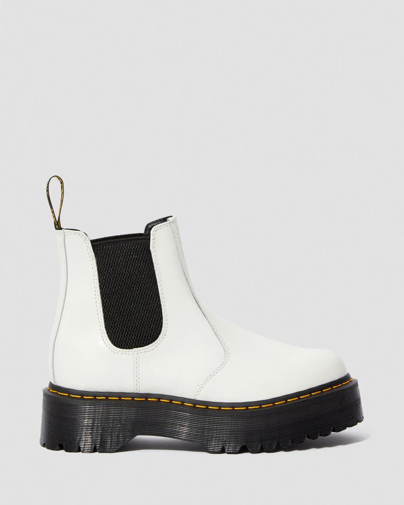 2976 Yellow Stitch Smooth Leather Chelsea Boots in Black