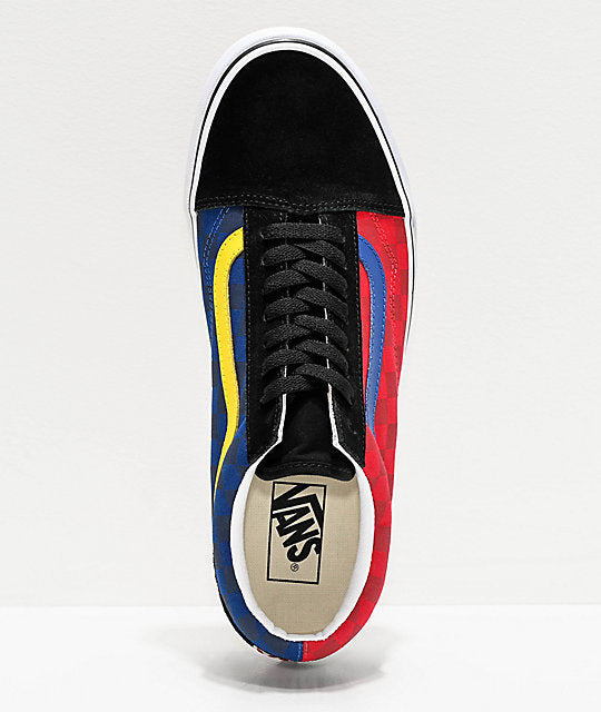 vans old skool red and blue