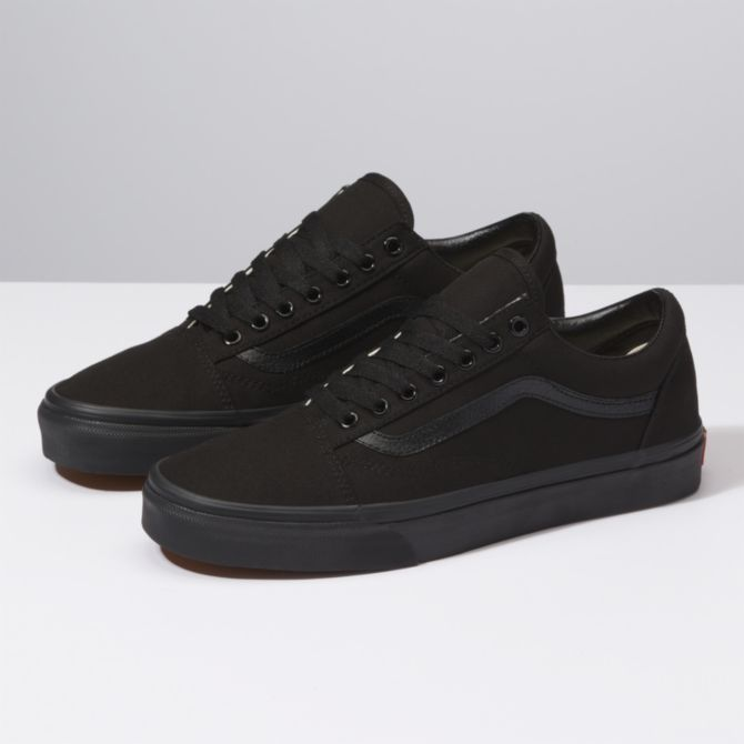 all black canvas old skool vans