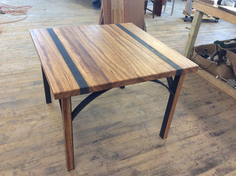 zebra wood side table