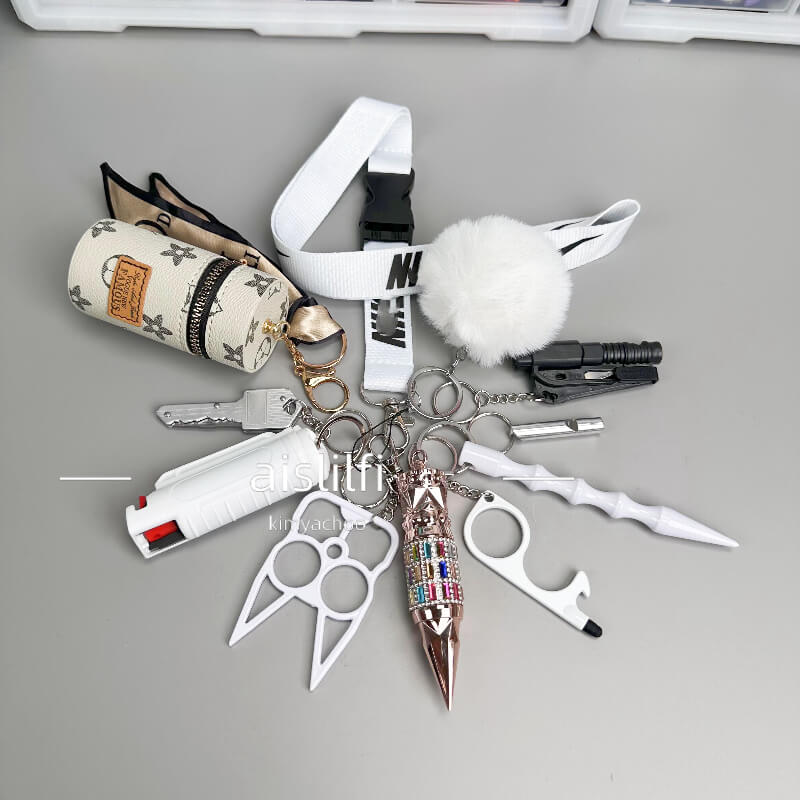 10 pcs Beaded Self Defense Keychain Kit