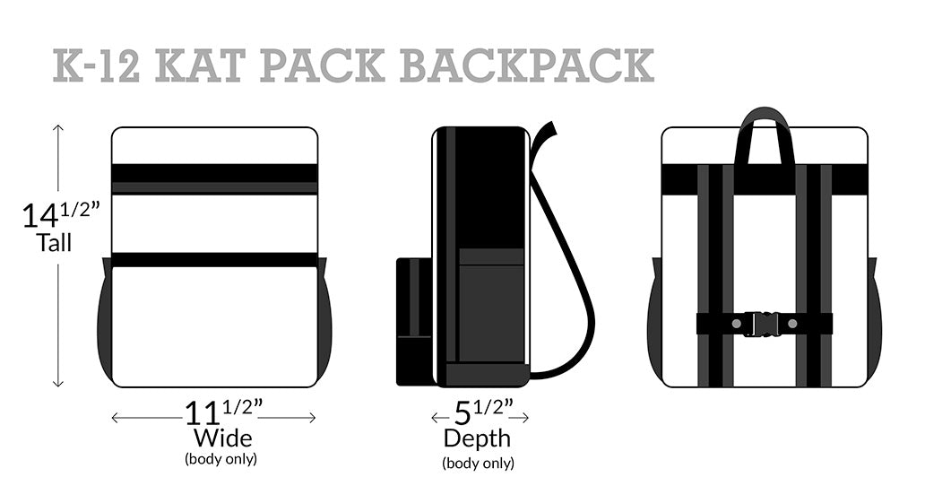 Red Oxx K-12 Kat Pack School Backpack measurements