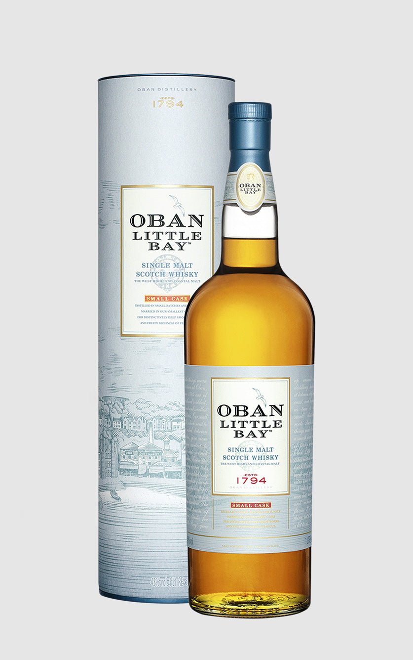 Se Oban Little Bay Single Malt Whisky i gaveæske hos DH Wines