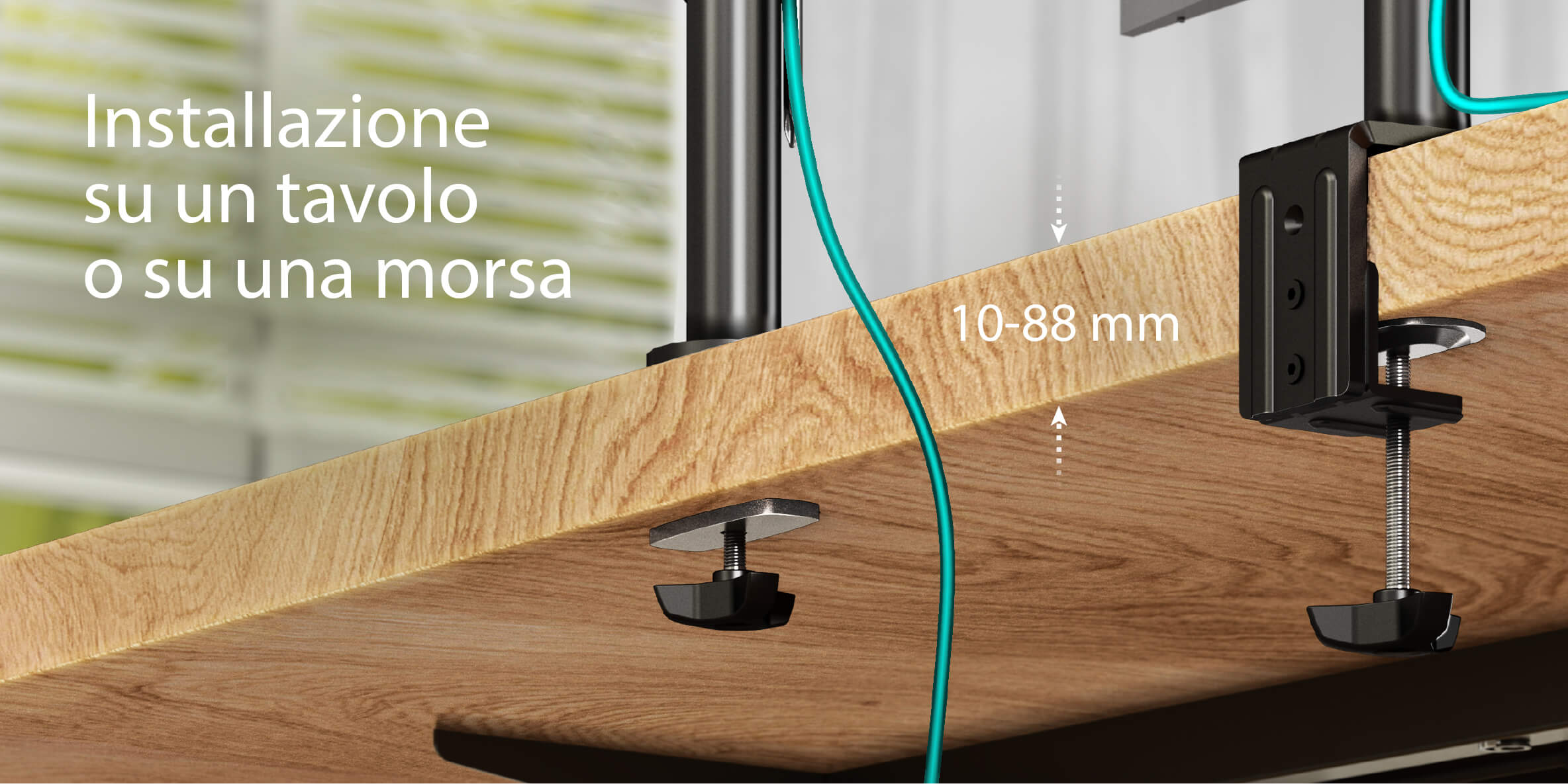 Installazione 
      su un tavolo 
      o su una morsa