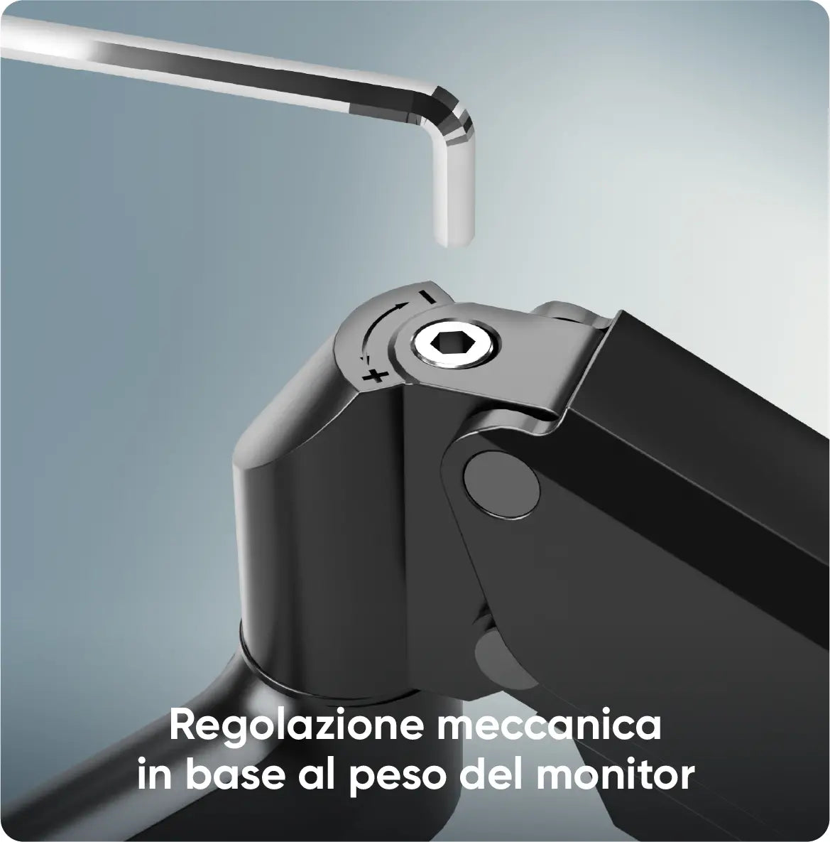 Regolazione meccanica in base al peso del monitor
