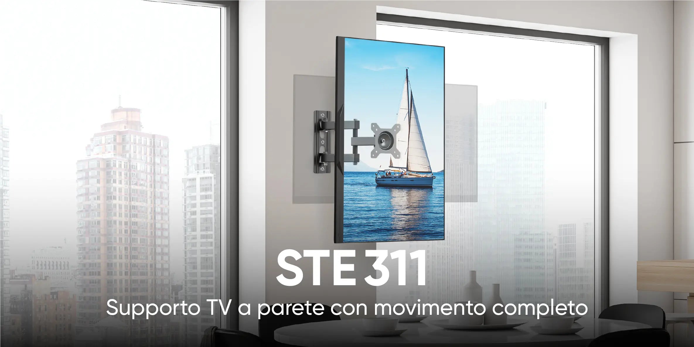 STE311 - Supporto TV a parete con movimento completo