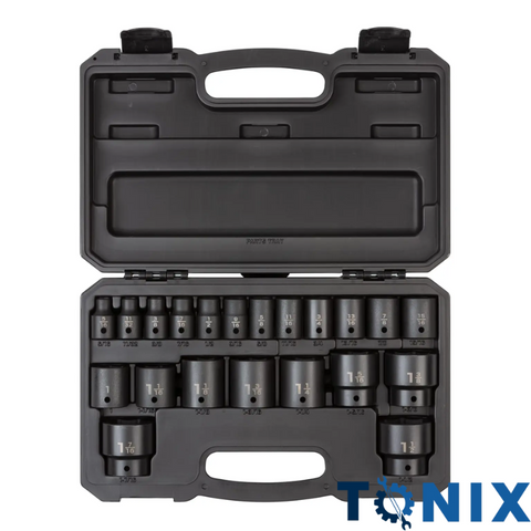 12 Inch Drive 6-Point Impact Socket Set, 21 Piece