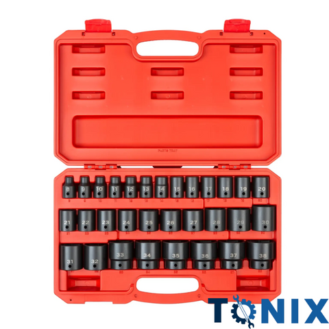 12 Inch Drive 6-Point Impact Socket Set, 31-Piece