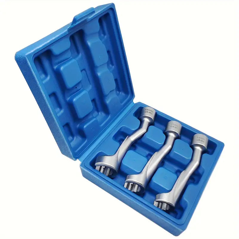 3PCS 1/2" Dr. Common Rail Fuel Line Nut Socket Set - 14mm, 17mm, 19mm