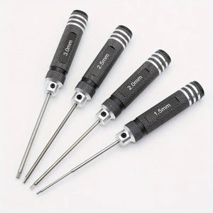 4Pcs High-Speed Steel Mini Hex Screwdrivers for RC Cars (1.5-3.0mm) - Tonix Tools