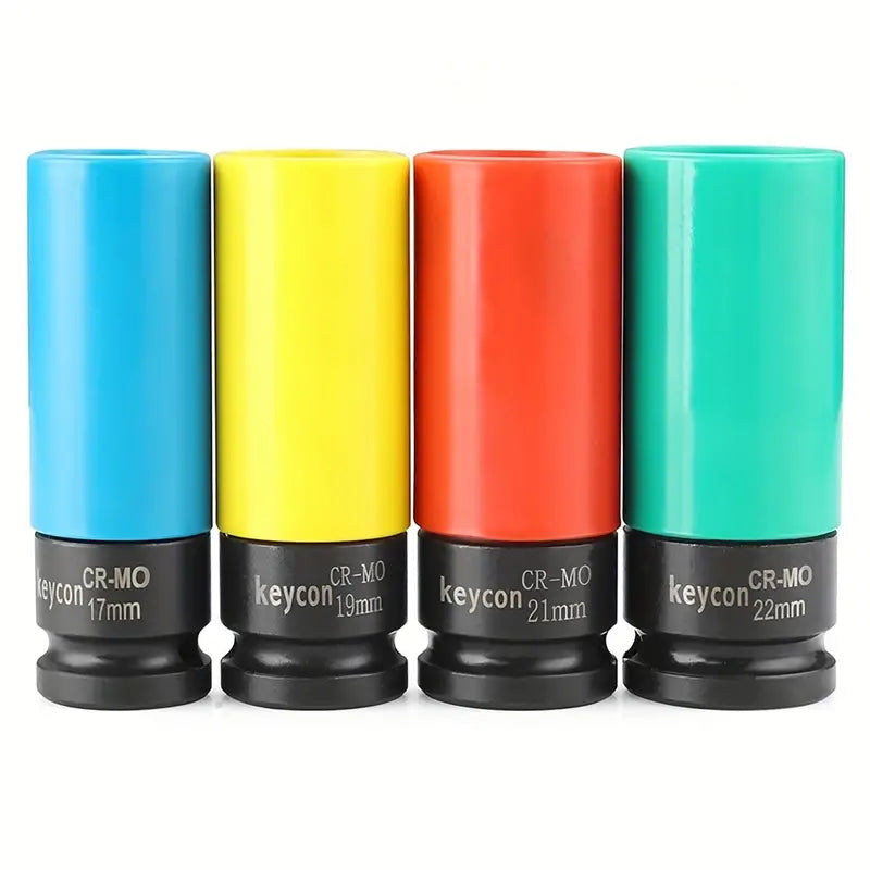 4pc 1/2" Drive Metric Impact Socket Set - Deep Wheel Protector