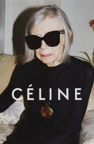 Joan Didion rocking gray locks