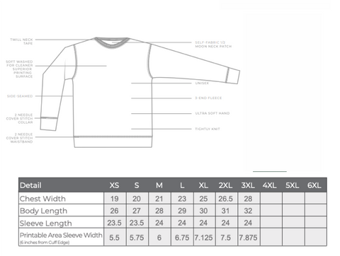 Heritage Hill Size Chart