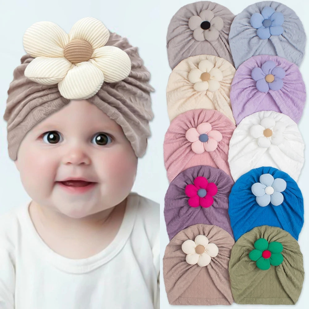 1PCS Winter Warm Flower Hat for Baby Girls Toddlers Infants