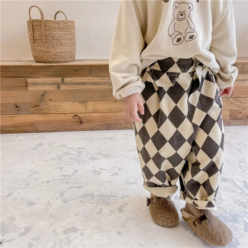 Checkered Cotton Pants