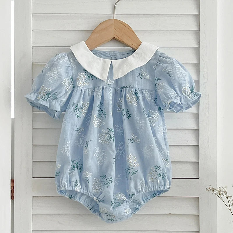 Eloise Baby Blue Floral Onesie