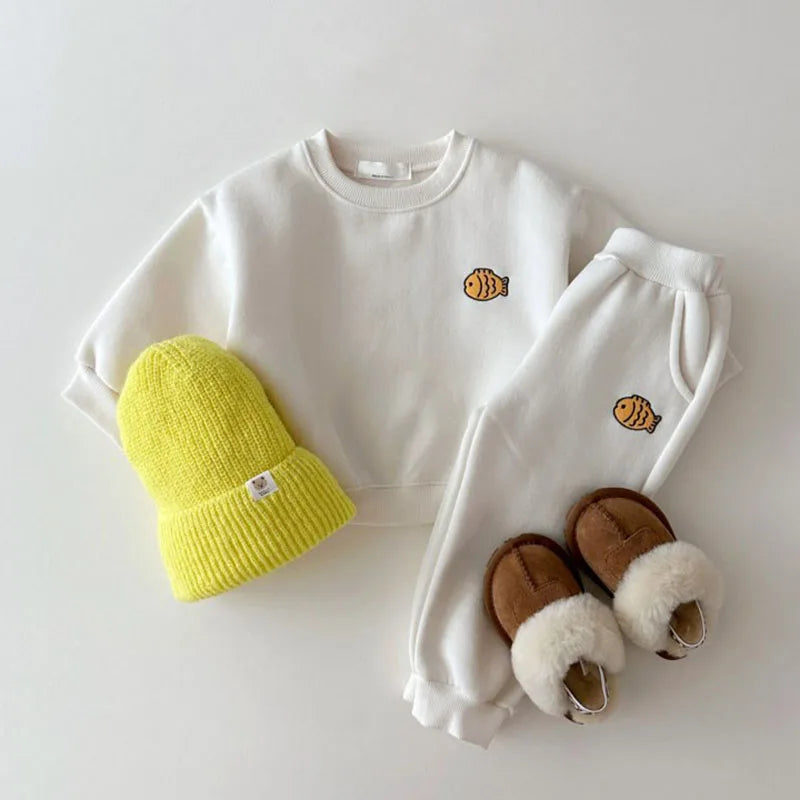 Little Fish Sweatshirt and Sweatpants Set